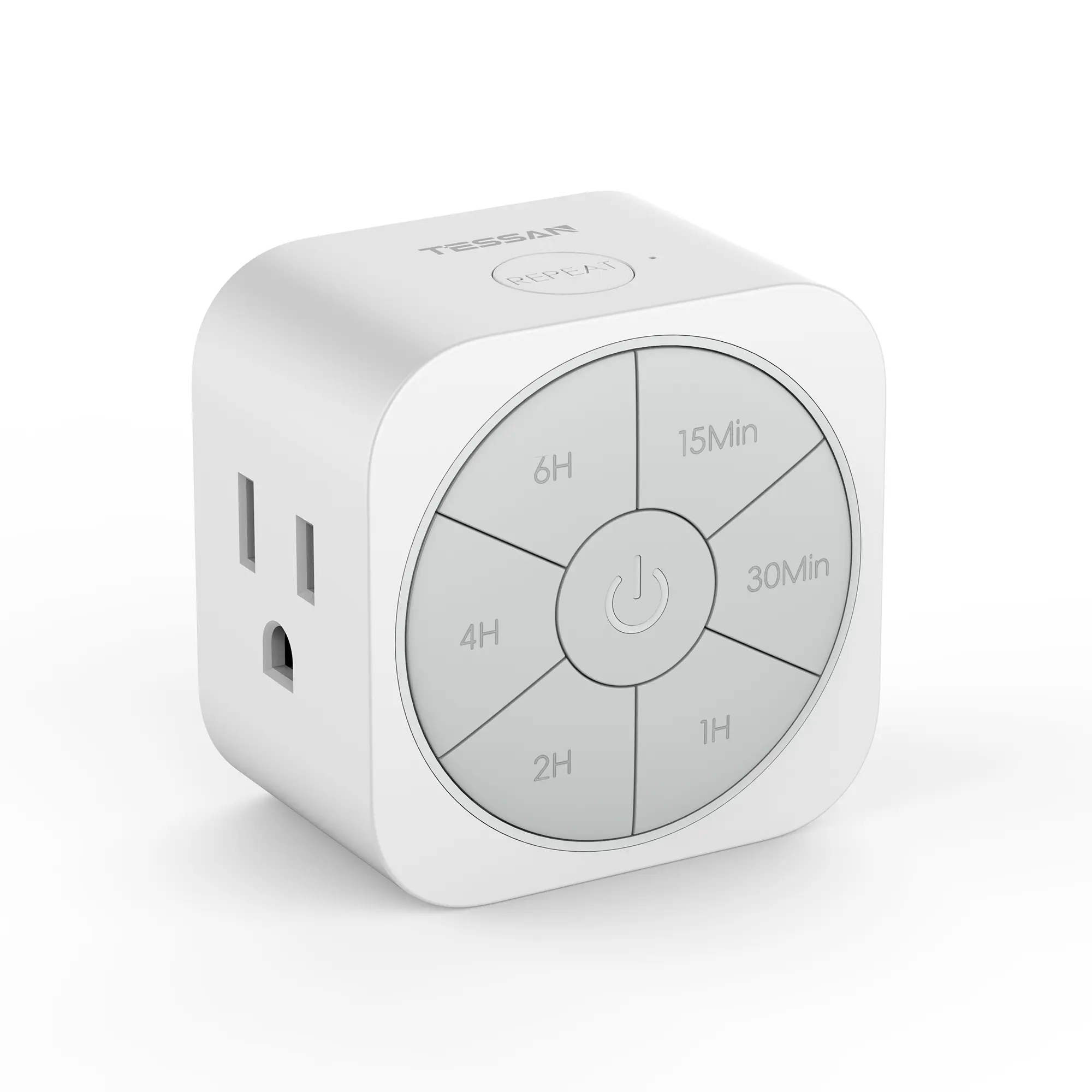 TESSAN Timer Outlet Indoor, Countdown Timers for Electrical Outlets Up to 6H for Lights, Iron, Fan, Electric Bike, Auto Shut Off Switch for Home Kitchen Bedroom, 1875W