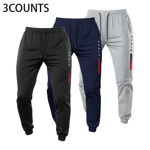 Men's 4-Pack Elastic Waistband Long PantsBreathable Comfortable Sporty Design,Men’s Paris Letter Gradient Stripe Jogger Pants, Elastic Waist Slim‑Fit Casual Streetwear Sweatpan  ts，CasualDaily Wear & Outdoor Activities，Sports CasualPants, male clothes