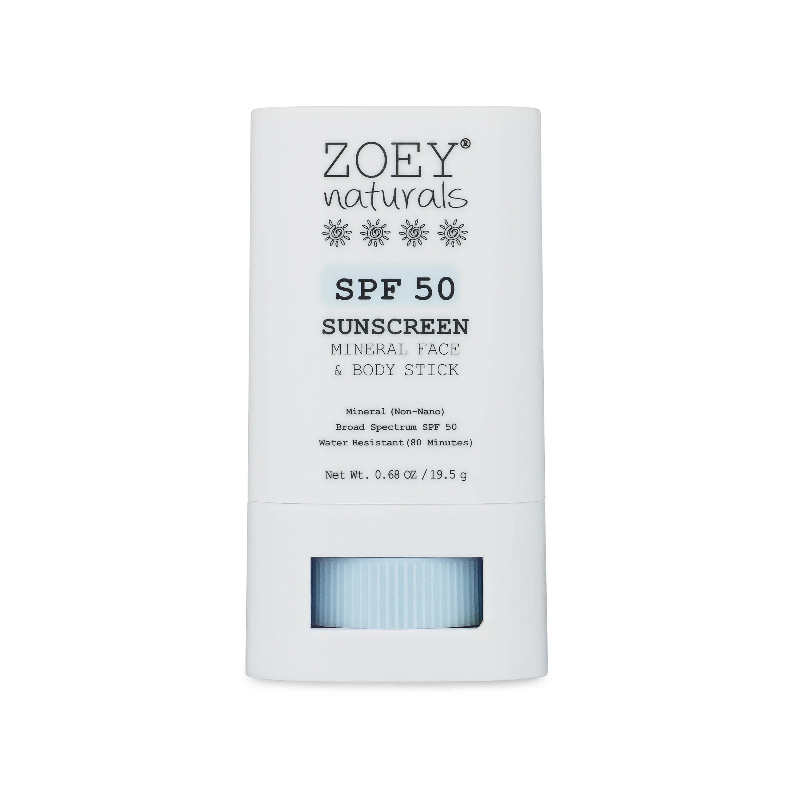 Zoey Naturals SPF 50 Mineral Sunscreen Stick Fragrance-Free - For Kids and Babies