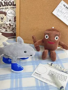 Cute Shan Hai Jing Plush Keychain Kawaii with Shark and Person Doll, Soft Fuzzy Keyring, Perfect Gift for Summer Holidays Birthdays