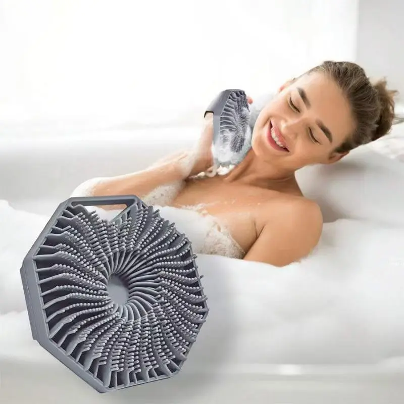 Silicone Body Scrubber, Gentle Exfoliating Bath Brush, Shower Bath Tool, Soft Loofah for Sensitive Skin, Quick Lather, Hygienic, Suitable for All Skin Types