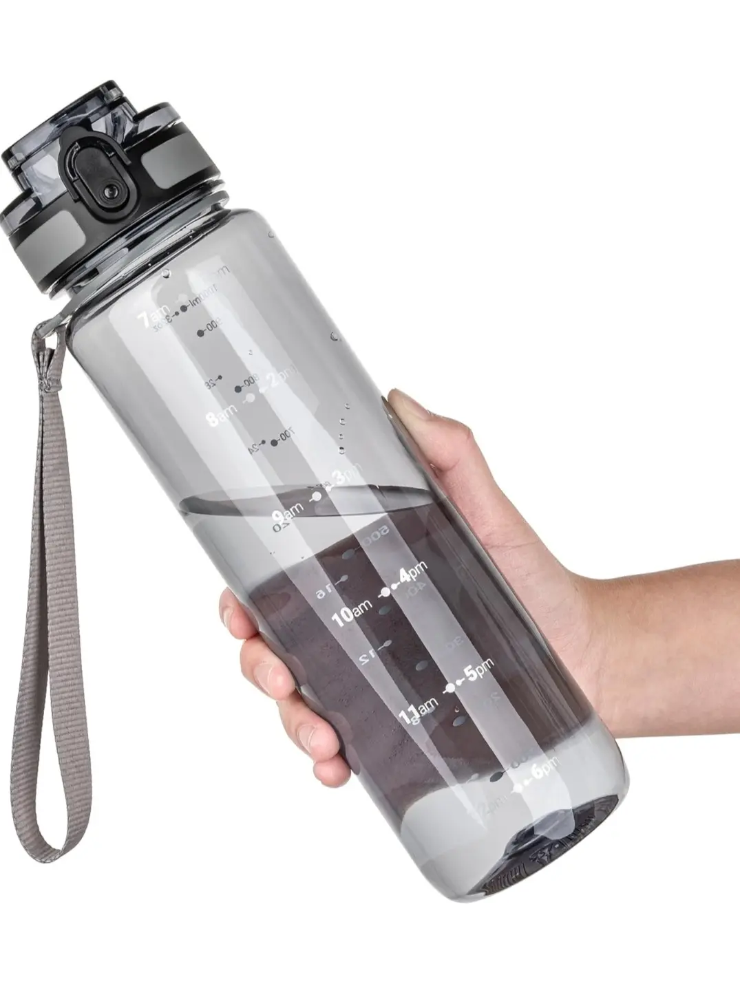 2-Pack Sports Water Bottles with Time Marker – Clear & Frosted BPA-Free Tritan, Flip Top, Non-Toxic & Durable – Ideal for Gym, Office, and School”