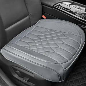 1-Pack Leather Front  Seat Covers - Bottom  Seat Covers Fully Wrapped, Non-Slip and , Fits   Gray