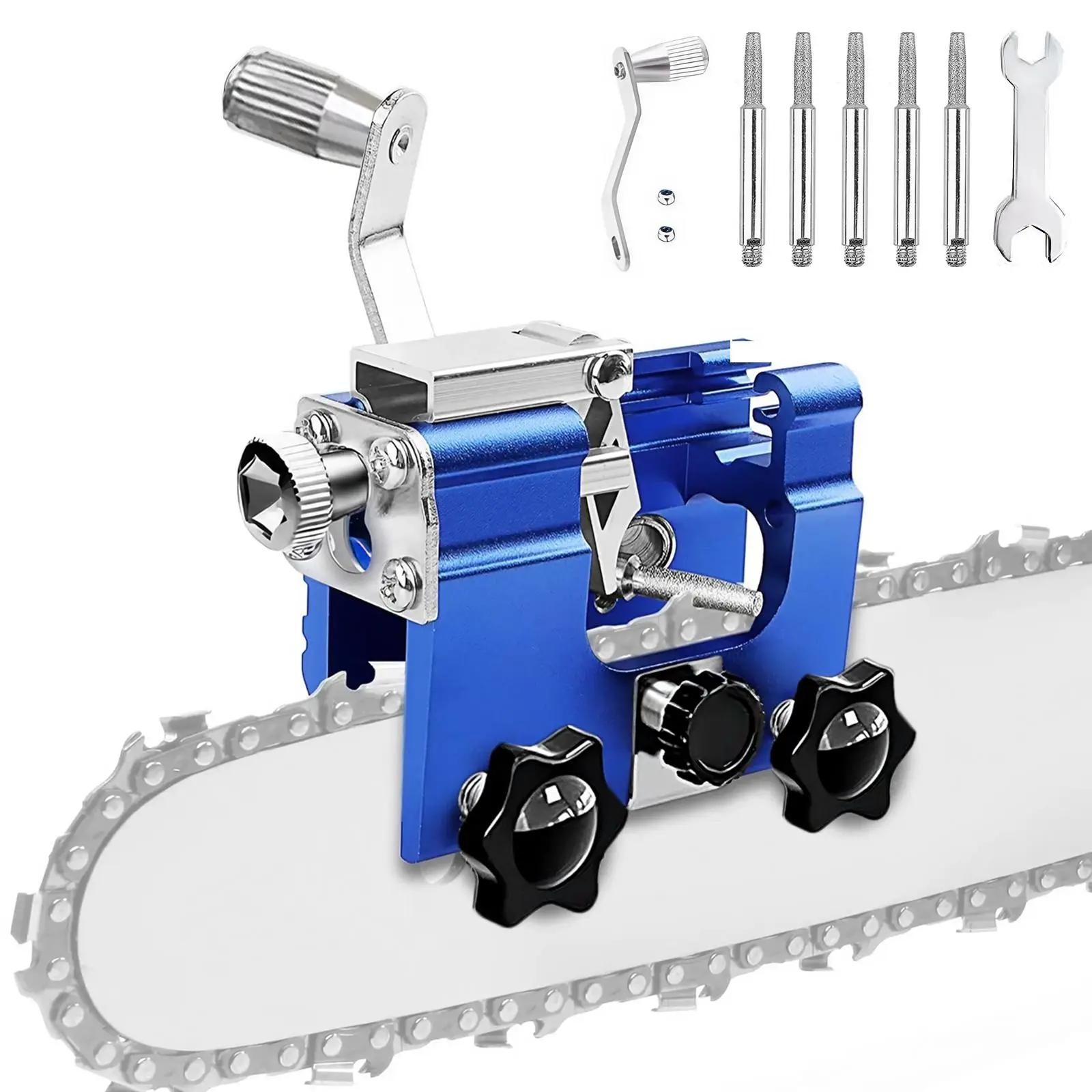 Portable Sharpening Chain Sharpener, Handheld Chain Grinding Tool, Chain Sharpener Tools Kit, Hand-crank Chainsaw Sharpener, Universal Power Tool Acce