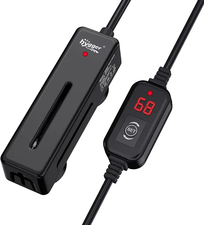 hygger Mini Fish Tank Submersible Heater 20W/75W for 1 -15Gallons Desktop Betta Aquarium Heater with Digital Display Controller Adjustable Temperature