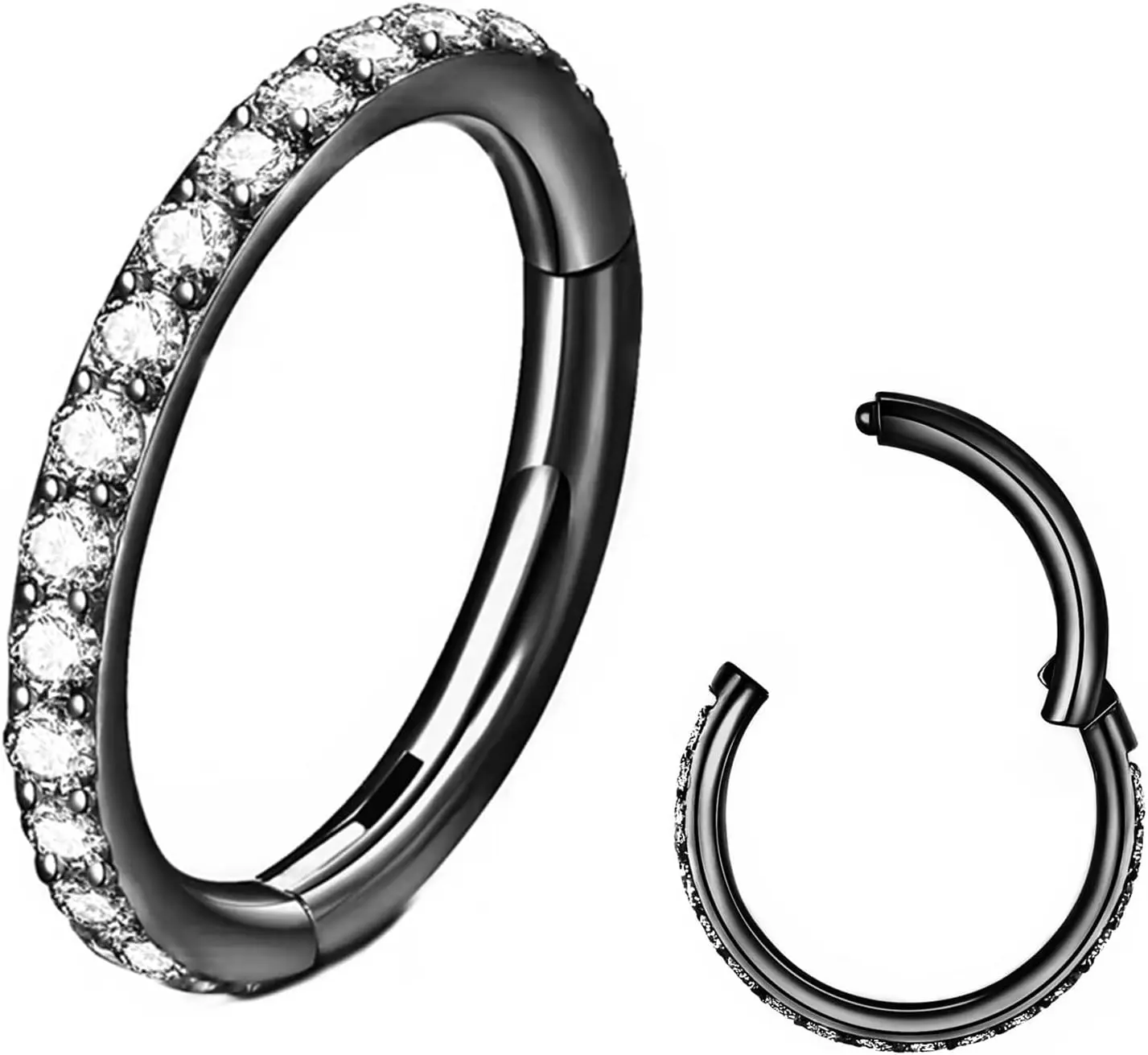 316L Surgical Steel Clear CZ Body Piercing Jewelry - 20G, 18G Nose Rings & Earrings for Cartilage, Conch, Daith Piercings