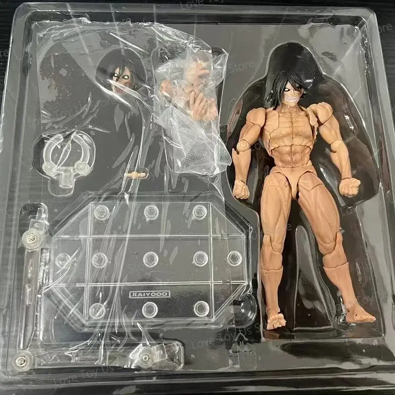 New Hot Kaiyodo Revoltech Amazing Yamaguchi Attack On Titan Eren Jaeger Anime Action Figures Ko Model Collection Toys Gifts