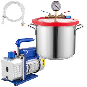 Father's Day Gift Spring new arrivals 1.5 Gallon Vacuum Degassing Chamber Kit Stainless Steel Degassing Chamber 5.7L Vacuum Chamber Kit with 2.5 CFM Vacuum Pump - Not for Wood Stabilizing