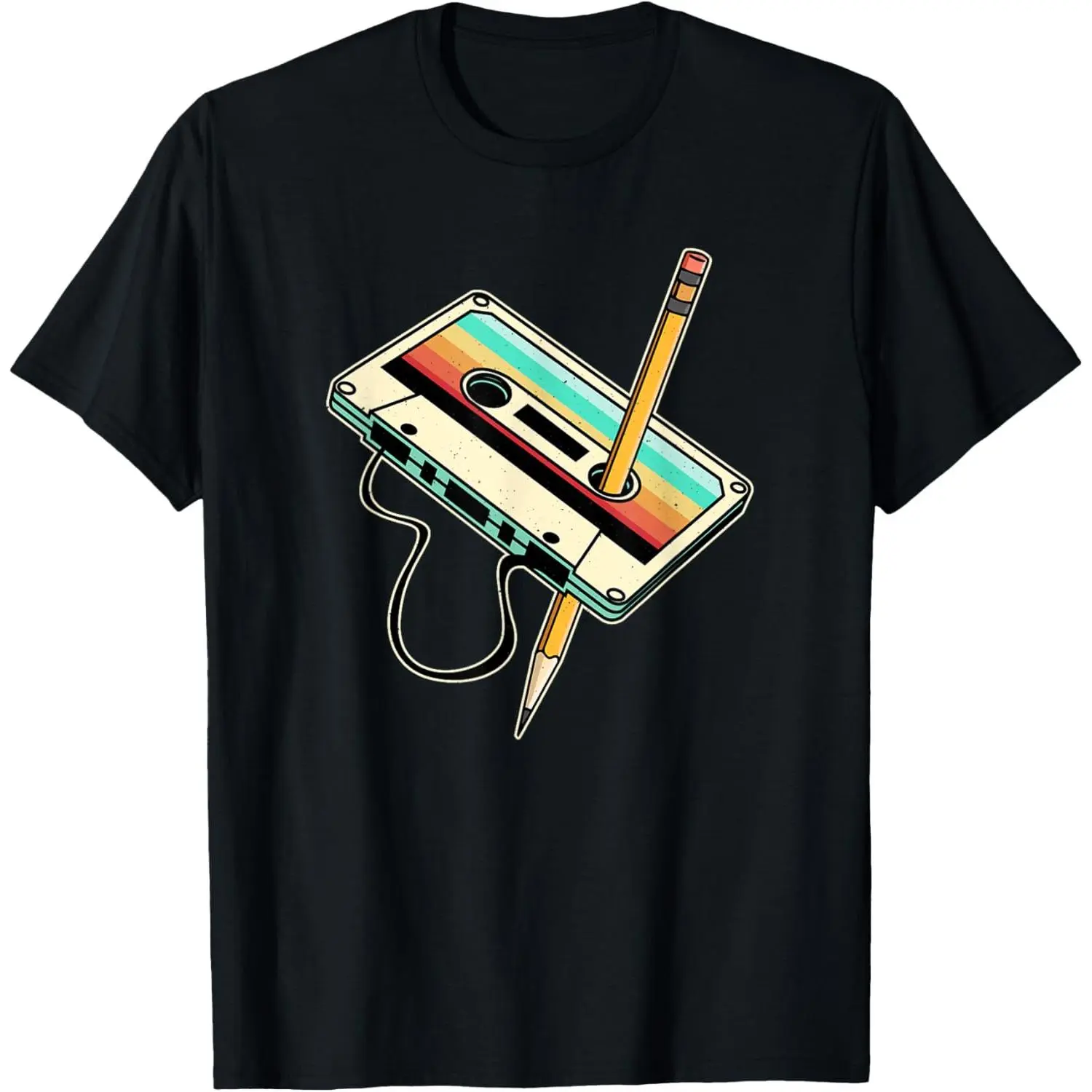 Men's 80s-90s Retro Party Costume T-Shirt, Original Art, Bold Print, Breathable Cotton-Polyester Blend, Tailored Cut, Breathable Blend, Graphic