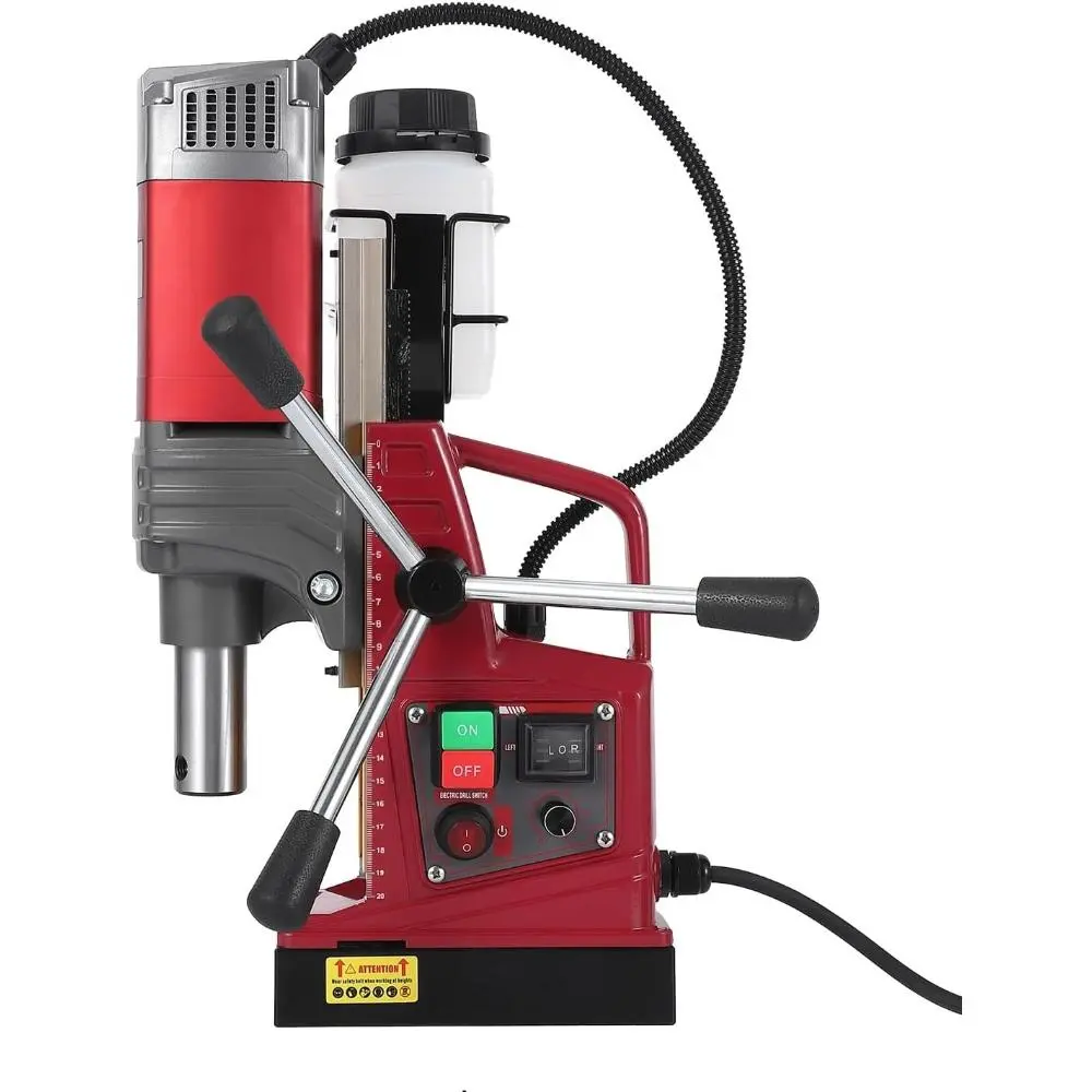 Portable Magnetic Drill Press with Mag Drill Magnet Base, 1550W Titanium-Mg Alloy Electric Drilling Machine, 0-750 RPM, 1.57" Boring Diameter, 14000N Magnetic Force, Adjustable Gear Settings, Advanced Cooling System, Overload Safe for Metalwork