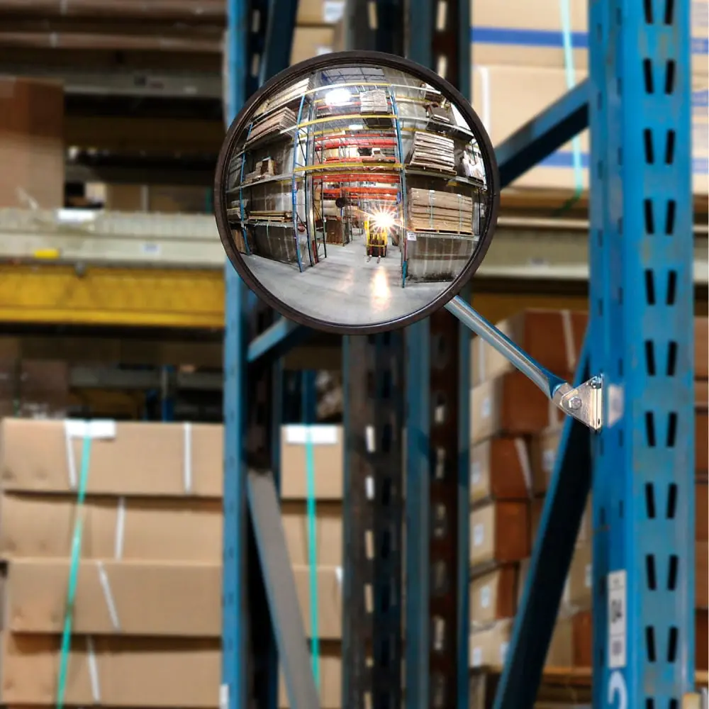 Global Industrial 670545 Round Acrylic Convex Mirror, Indoor 12 in. Mountable Wide Wall-Mounted Mirror with 160-Deg Viewing Angle, Mountable Wall-Mounted Mirrors
