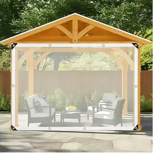 Large 10x13 FT Clear Waterproof Tarpaulin 1 Count Rainproof Outdoor Garden Cover for Patio Chicken Coop Porch Canopy & Camping Garden Tool Accessories clear waterproof tarp