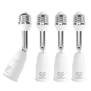 E26 to E26 Light Bulb Socket Adapter Standard Medium Base Extender Converter Max 200W 0-250V Adjustable Vertical 180° Horizontal 360° 2/4 Pack Made in China