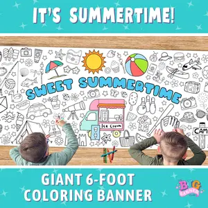 Summer Coloring Banner | School's Out for the summer | Giant Coloring Banner