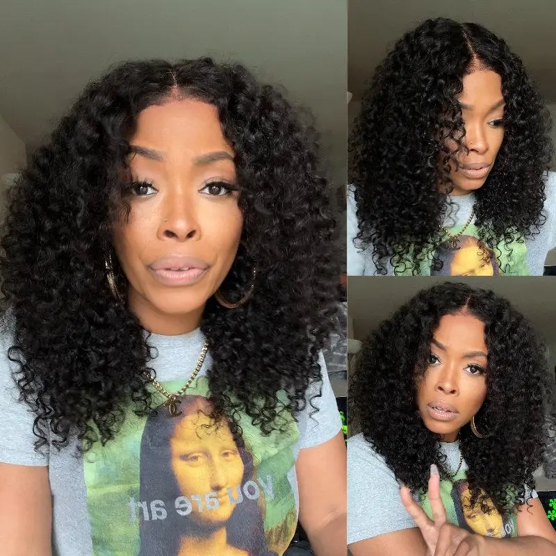 Women's Lynee Monae Style Sunber Glueless 7x5 Pre-Cut Lace Closure Wig - 100% Human Hair, Bleached Knots, Soft Curly, Pre-Plucked, Ready to Wear, Styled, Dye & Restyle Capabilities, Glueless Ready To Wear Wig