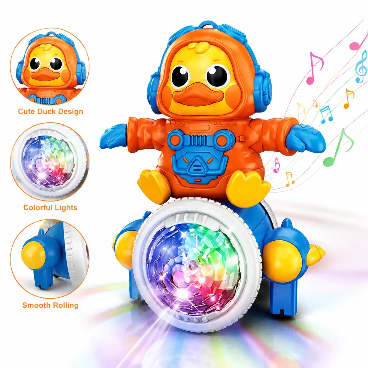 Electric Astronaut Bump & Go Toy with LED Lights & Music – Toddler Musical Walking Moving Toy | Fun Interactive Space Robot Gift for Boys & Girls Age 3–6