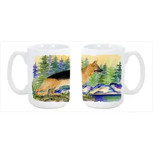 Carolines Treasures  German Shepherd Dishwasher Safe Microwavable Ceramic Coffee Mug 15 oz.