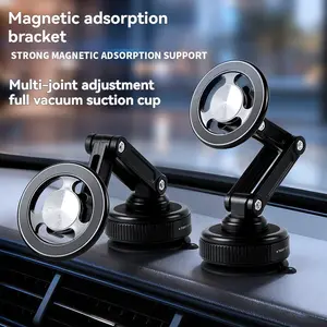 Vacuum Cup Phone Holder Rotating Magnetic Car Mount, Foldable Detachable Dashboard GPS Stand, Secure Attachment for Navigation Devices, Vacuum Suction Phone Holder, Car Cellphone Mount
