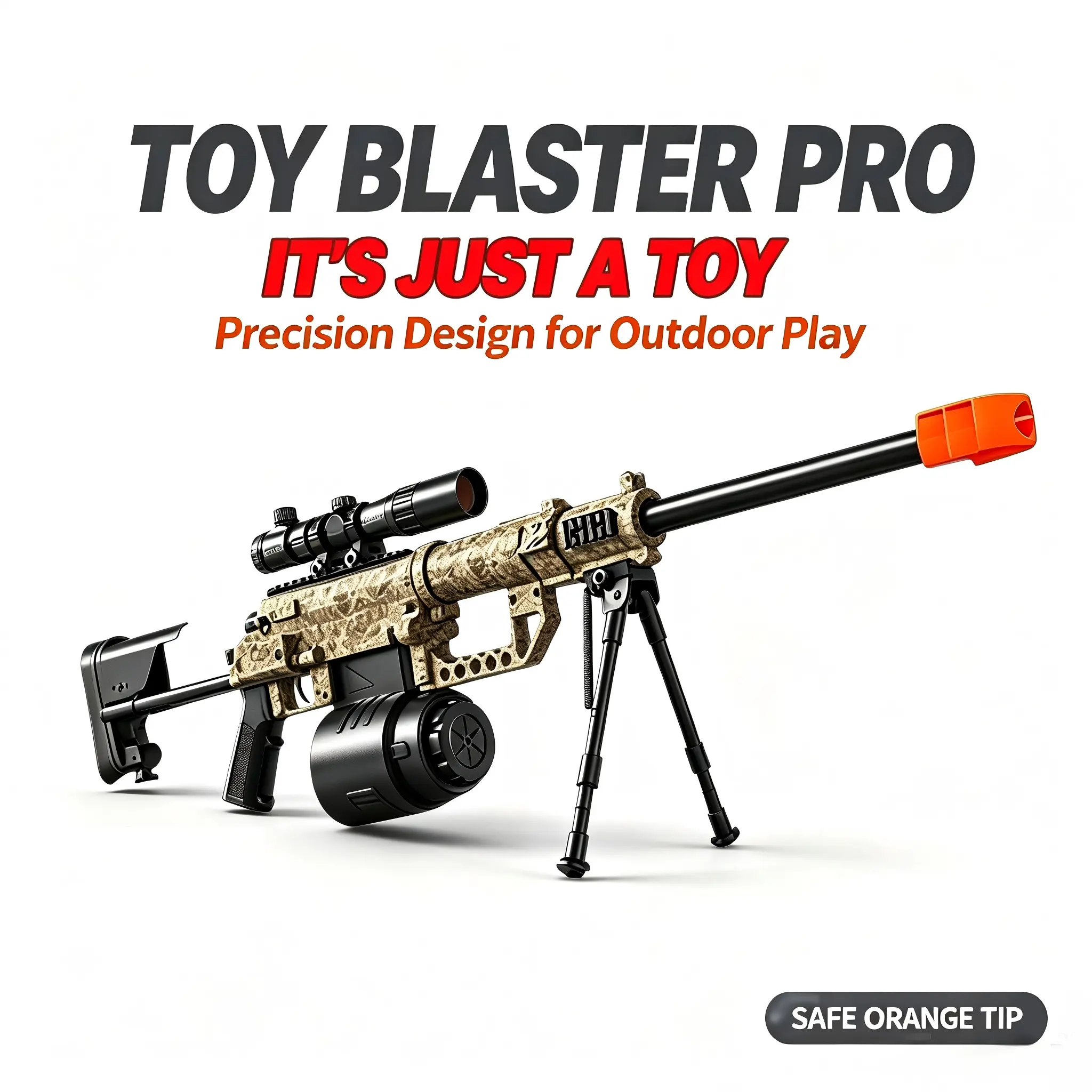 Dual Mode Splatter Ball Sniper Blaster, Bolt Action Full Auto Rechargeable Shooting Toy for Backyard Outdoor Game, Gift for Teen Boys Age 14+