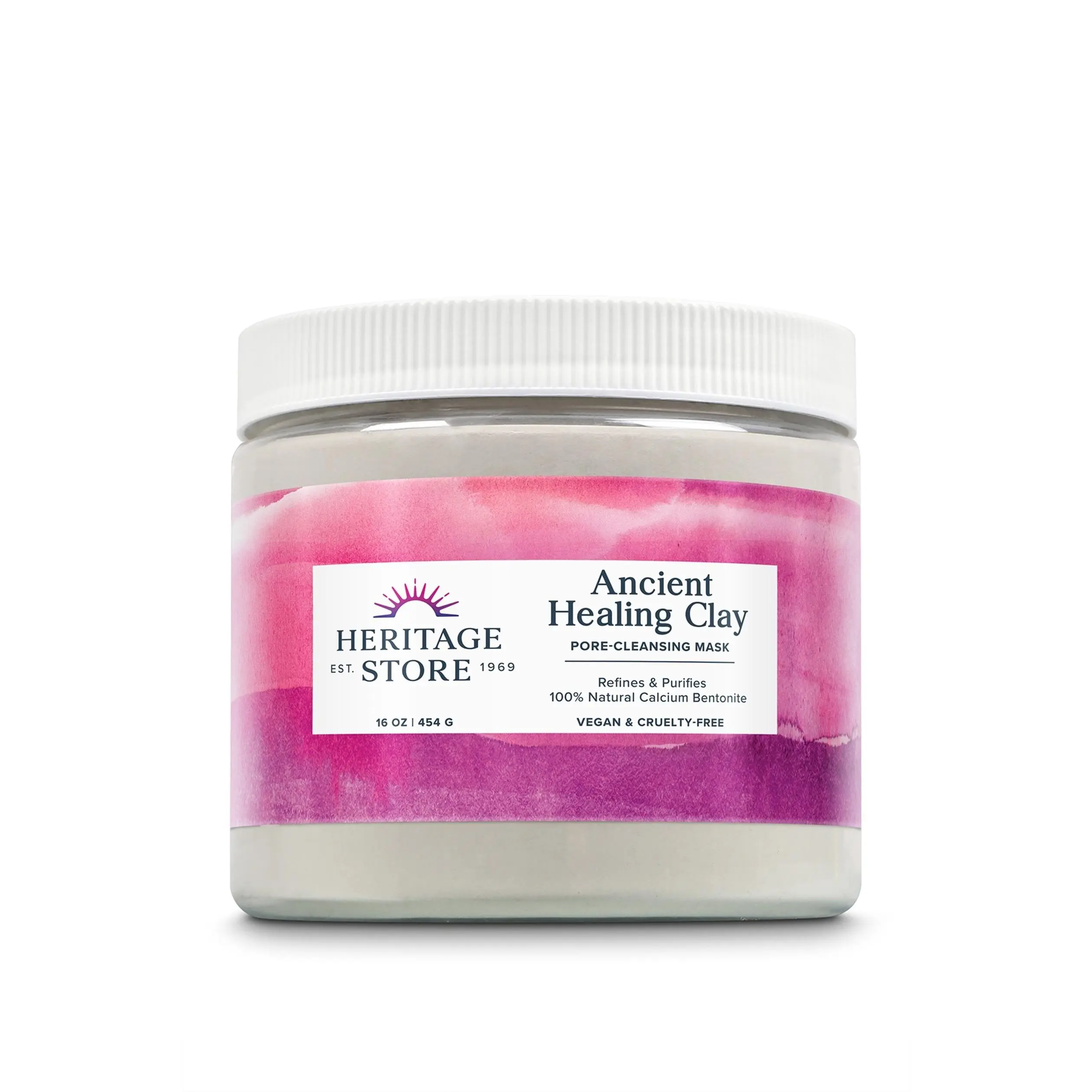 HERITAGE STORE Ancient Healing Bentonite Clay Mask with Rosewater - Oily Skin Purifier, Enriches and Purifies for Radiant Skin, Problematic Skin