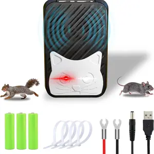 Cat Car Mouse Repellent 5V/12V Universal Ultrasonic Mouse Repellent LED Flashing Beeping Vibration Mouse Repellent Suitable for Indoor Car Use in Multiple Scenarios
