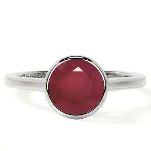 Bezel Set Round Ruby Solitaire Ring (1.55cts.)- RRB002-7X7-A