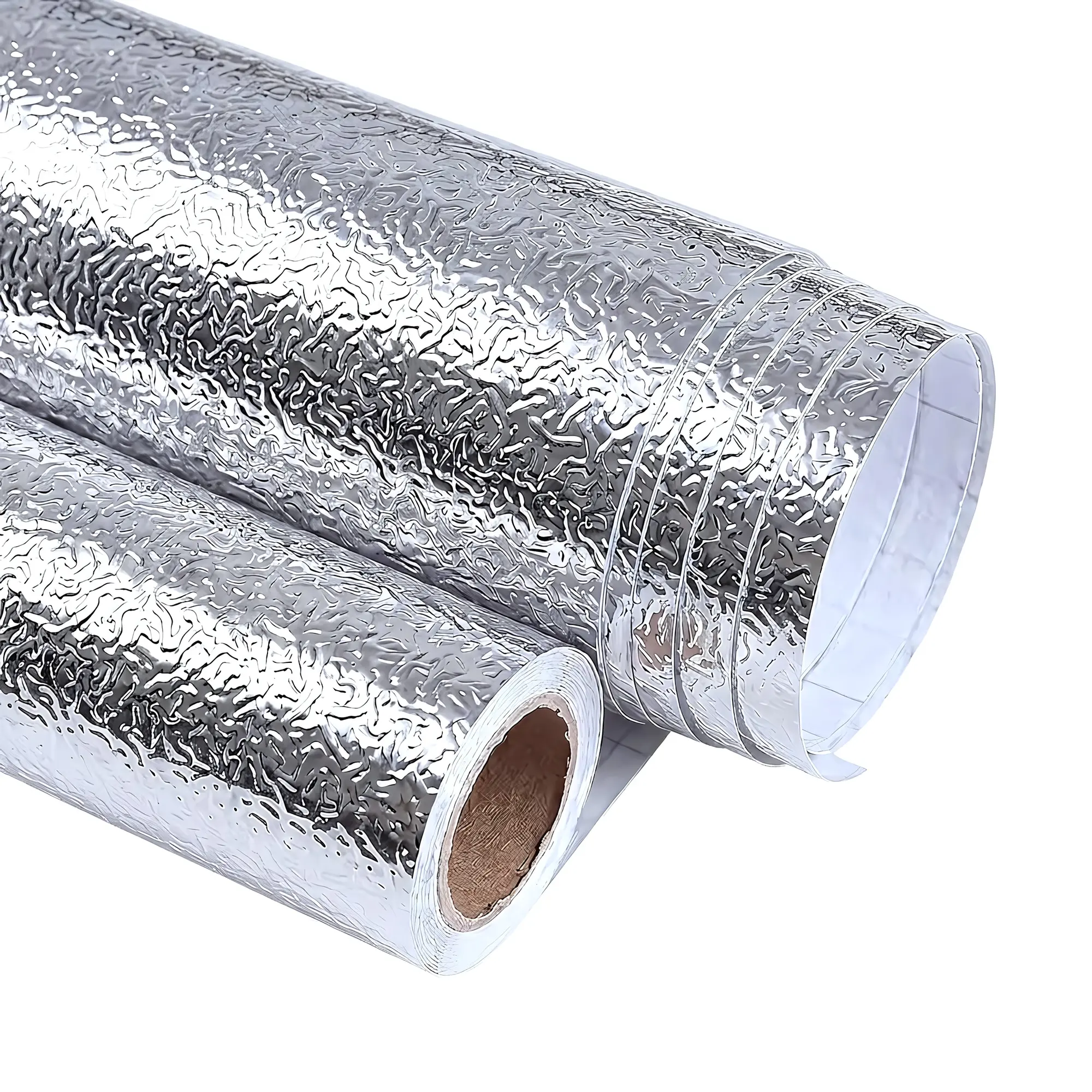 OUXON Adhesive Embossed Aluminum Foil Peel and Stick Wallpaper, Mould-Proof, Waterproof, Heat-Resistant, Oil-Proof Liner for Kitchen Counter, Backsplash - Household Items Decor, Home Decor, Kitchen Decor