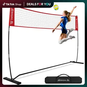 【SpringStatements】BAGAIL Volleyball Net, 12ft/20ft Portable Volleyball Net for Backyard - Adjustable Height, Heavy-Duty Frame, Freestanding Design - Portable Outdoor/Indoor Volleyball Set with Carry Bag family sport
