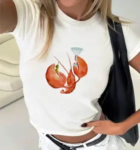 Lobster Loves Dirty Martini Design Aesthetic Graphic 90s Style Baby Shirt, 90s Style Baby Tee, Mediterranean Tee
