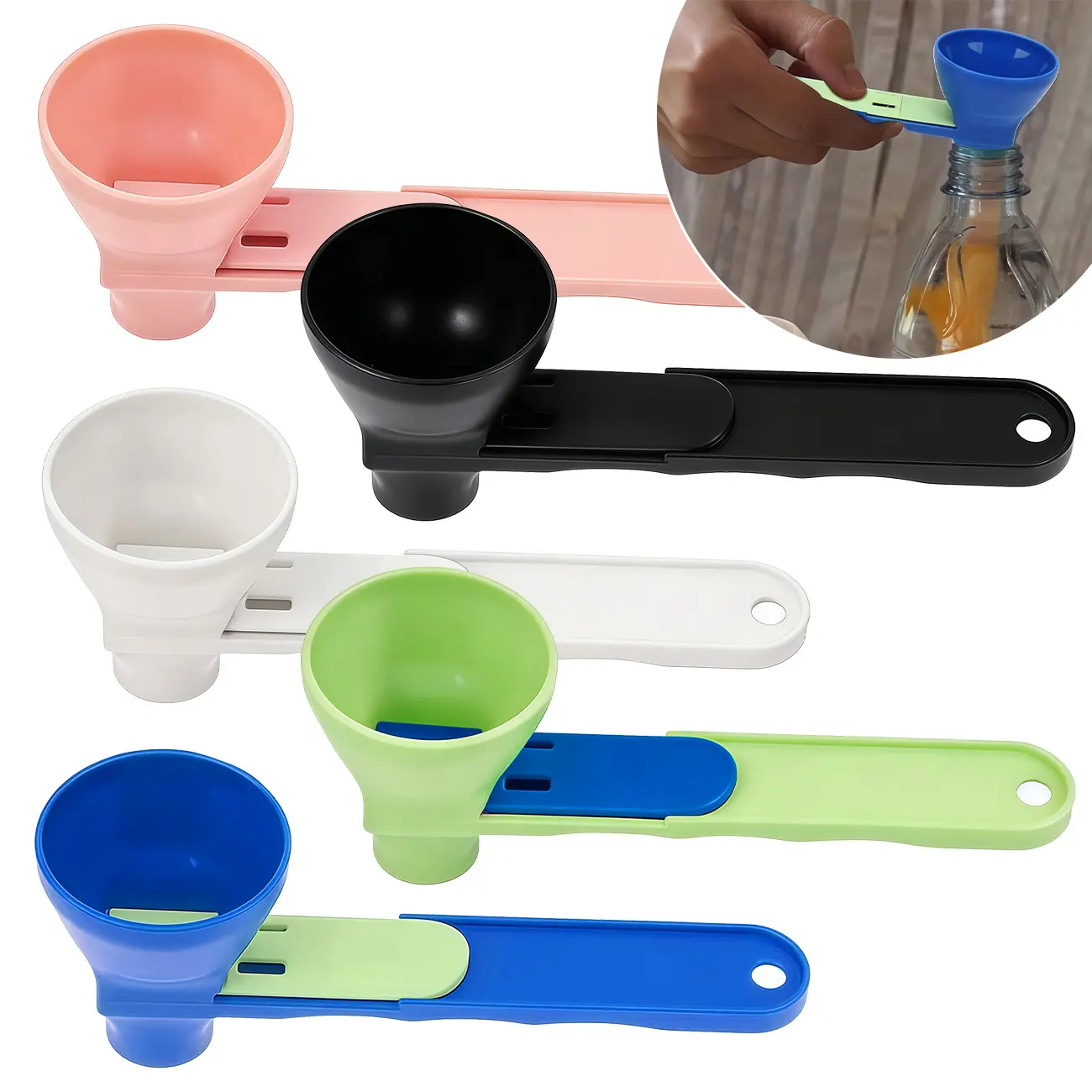 2-Pack BPA-Free Plastic Mini Funnels - Kitchen Utensil for Protein Powder, Pre-Workout Creatine, Coffee Powder, Valentine’s Day Gift