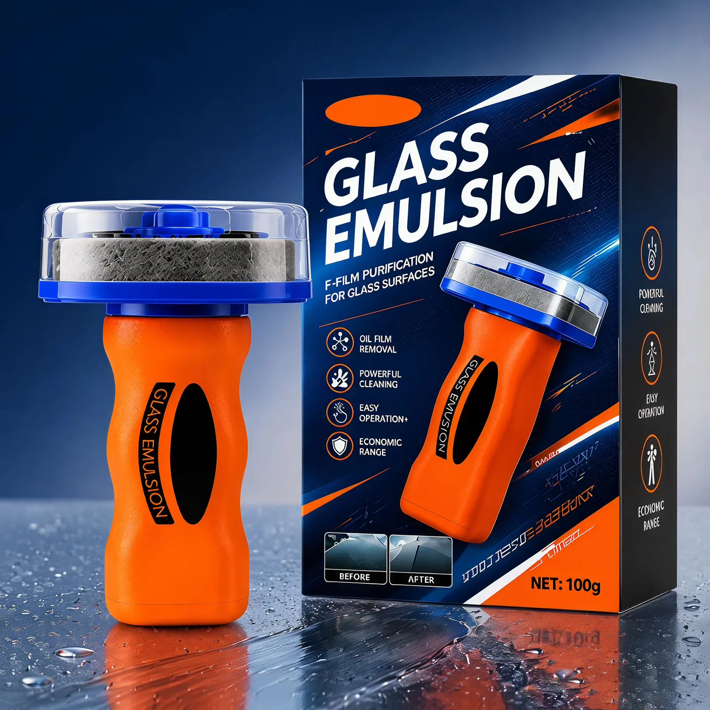 Automotive Handheld Oil Flmr Cream,Glass DecontaminationWithoutTraces,Window Oil Film Cleaning,FastCleaning, CompactAnd Easy To Cary-100g Degreaser Cleaner