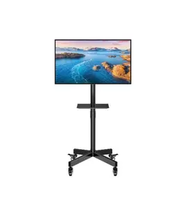 【Christmas gift 】Forged Stand Mobile THybride Sturdy Portable Floor TV Stand with Wheels for 23-65 Inch LCD LED OLED TVs Height Adjustable Tilt Holds 88 Lbs Full Motion Mobile TV Stand for Indoor Outdoor Use - Viewing Angle   Adjustable