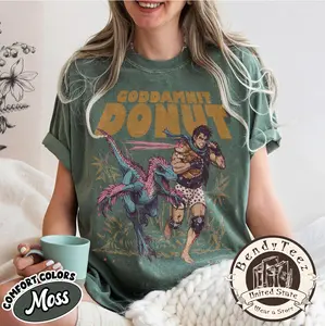 Goddamnit Donut Shirt, Dungeon Crawler Carl Graphic Tee, Princess Donut and Carl Shirt, Funny Retro Dinosaur Fantasy Top