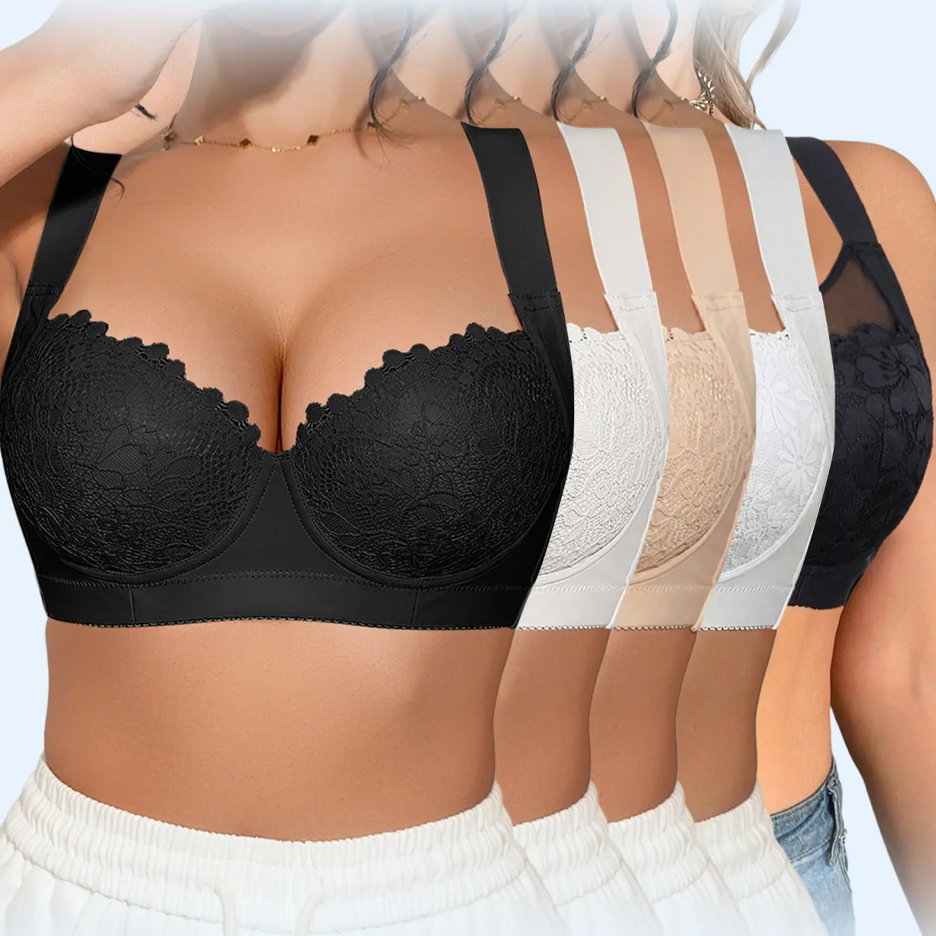 Black-A + White-A + Beige + White-B + Black-C