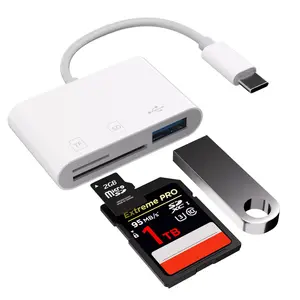 3-in-1 Card Reader 3.0, USB-C Card Reader Compatible with iPhone 15/17, iPad, and Android Devices; TF Card and SD Card Adapters; Portable Micro SD Memory Card Adapter; Plug-and-Play