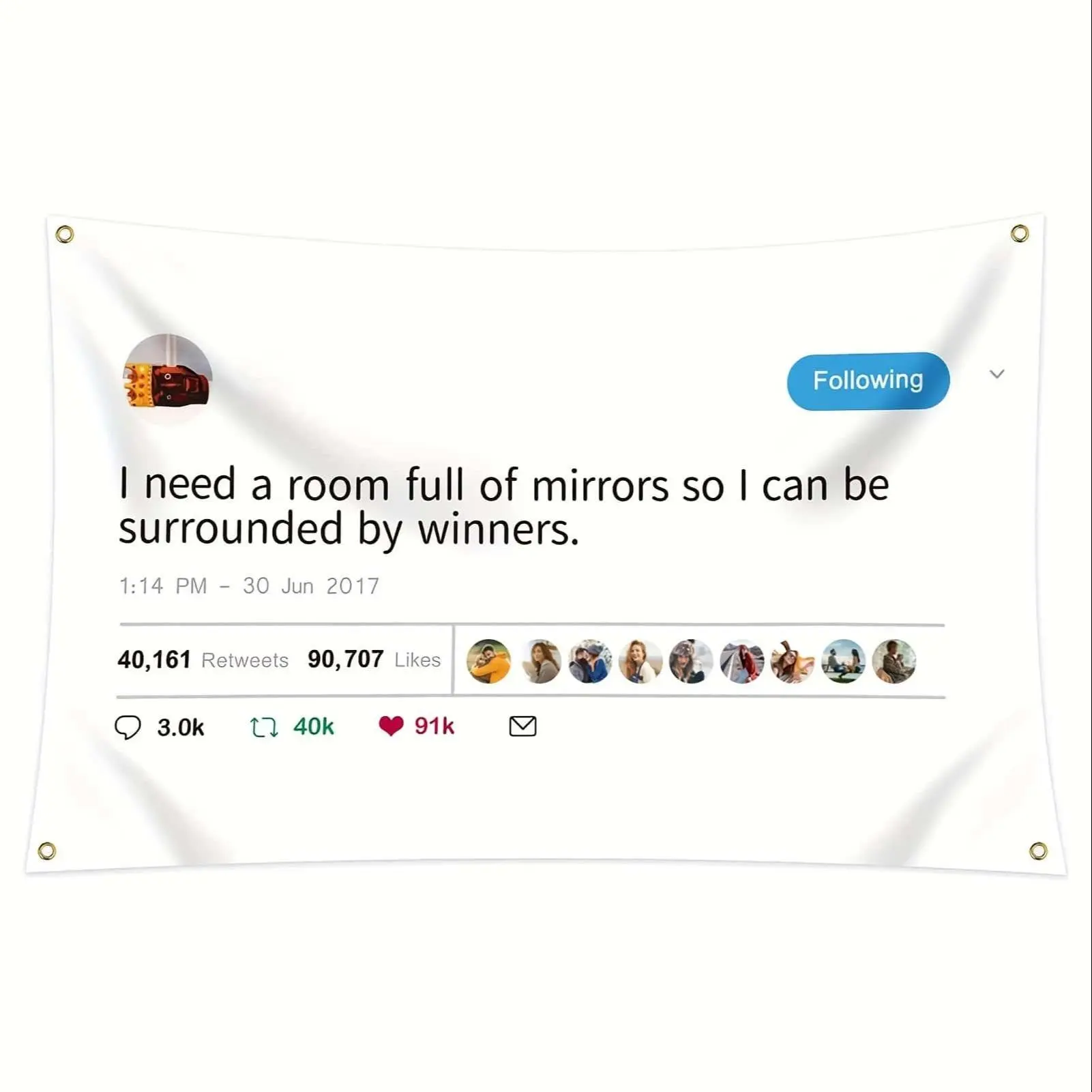 "Room Full Of Mirrors Winners" Animals-Themed Printed Indoor Rectangular Flag, 3x5ft (90x150cm) Home Supplies Hanging Banner, Machine-Washable Decor for Bedroom Party Display