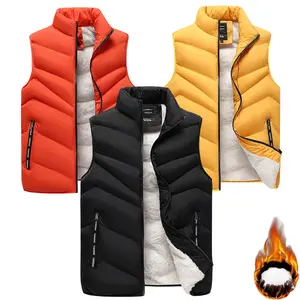 Winter Fleece Thickened Stand Collar Vest For Men Multi-Color Warm Sleeveless Jacket Can Be Worn Inside Or Outside