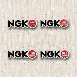 4PCS/SET Cool Car Modification NGK Logo Sticker For Stationery, Carry Bags, Modification Small Items NGK Brand Logo Decor Daily With Retro Mechanical Texture Details Convey Love For Car Modification Style Inject Professional Passionate Soul Into Items