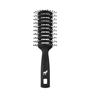 Ball Tipped 10 Row Vented Hair Brush - Improved Airflow For Blow Drying, Style & Detangle All Hair Types | Anti-Static, Soft Nylon Bristles, Fast Drying, Ergonomic Gel Handle | Barbershop Quality | For Men & Women