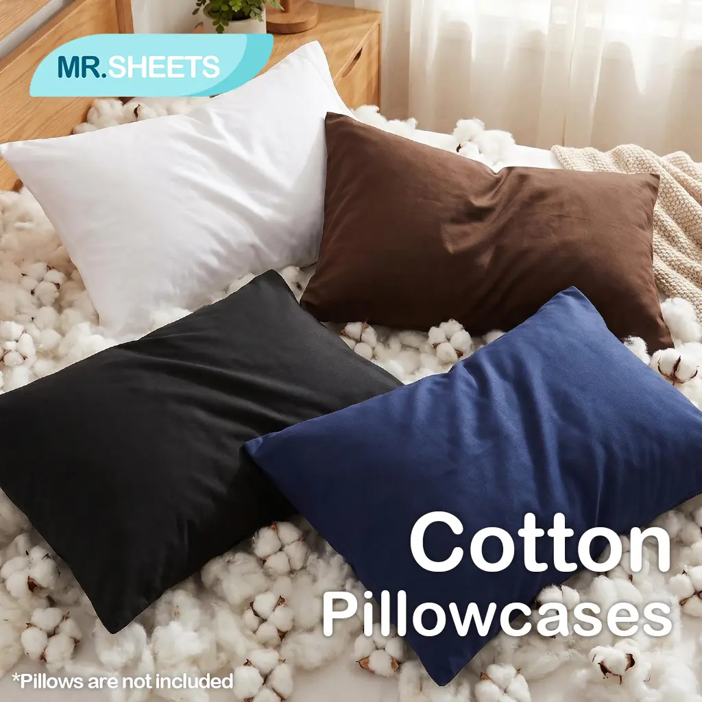 NTBAY 2 Pack Cotton Pillowcases – Soft, Breathable & Durable Envelope Closure Pillow Covers for Everyday Comfort