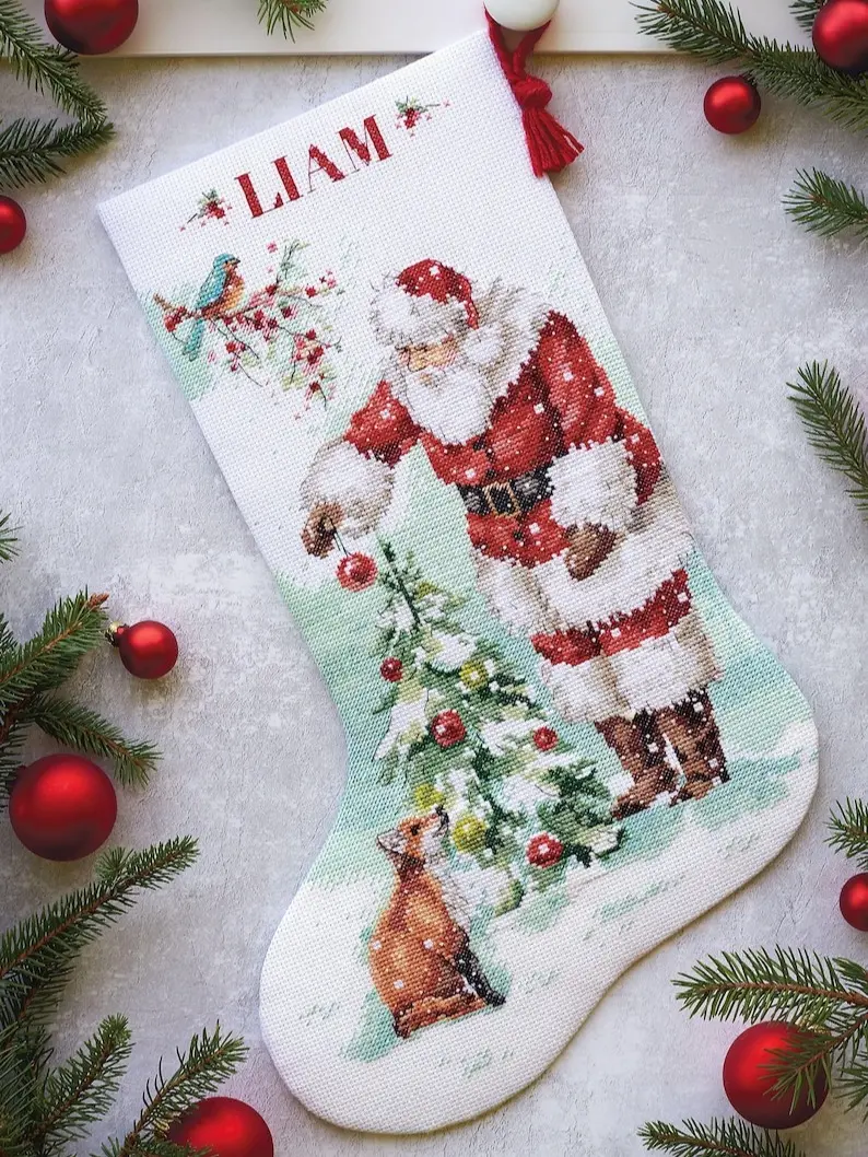 DIY Dimensions Magical Christmas Santa Counted Cross Stitch Stocking Kit 08999