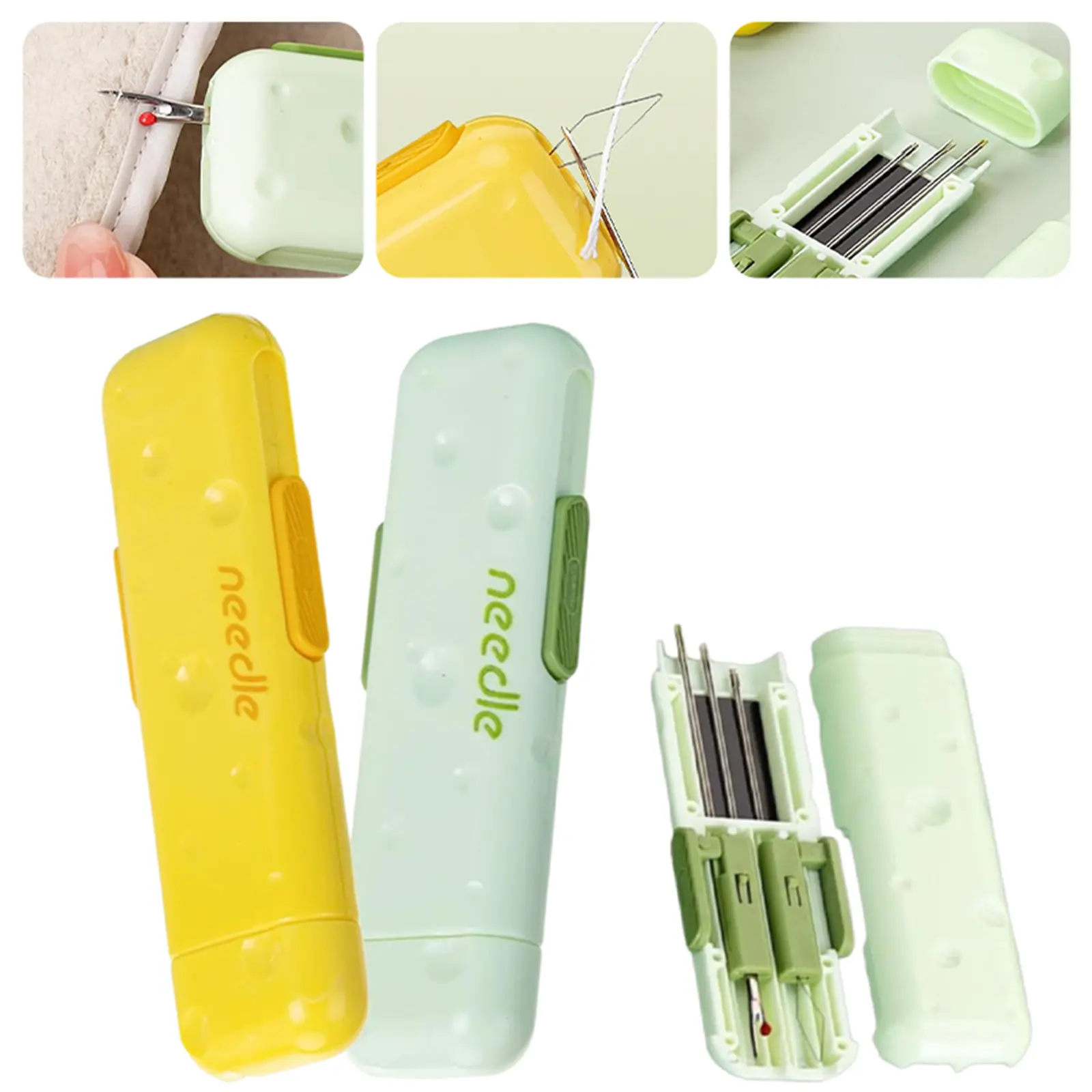 Upgraded 3 In 1 Automatic Needle Threaders Seam Ripper With Magnetic Storage Needle Box,Needle Threaders Quick Sewing Kit