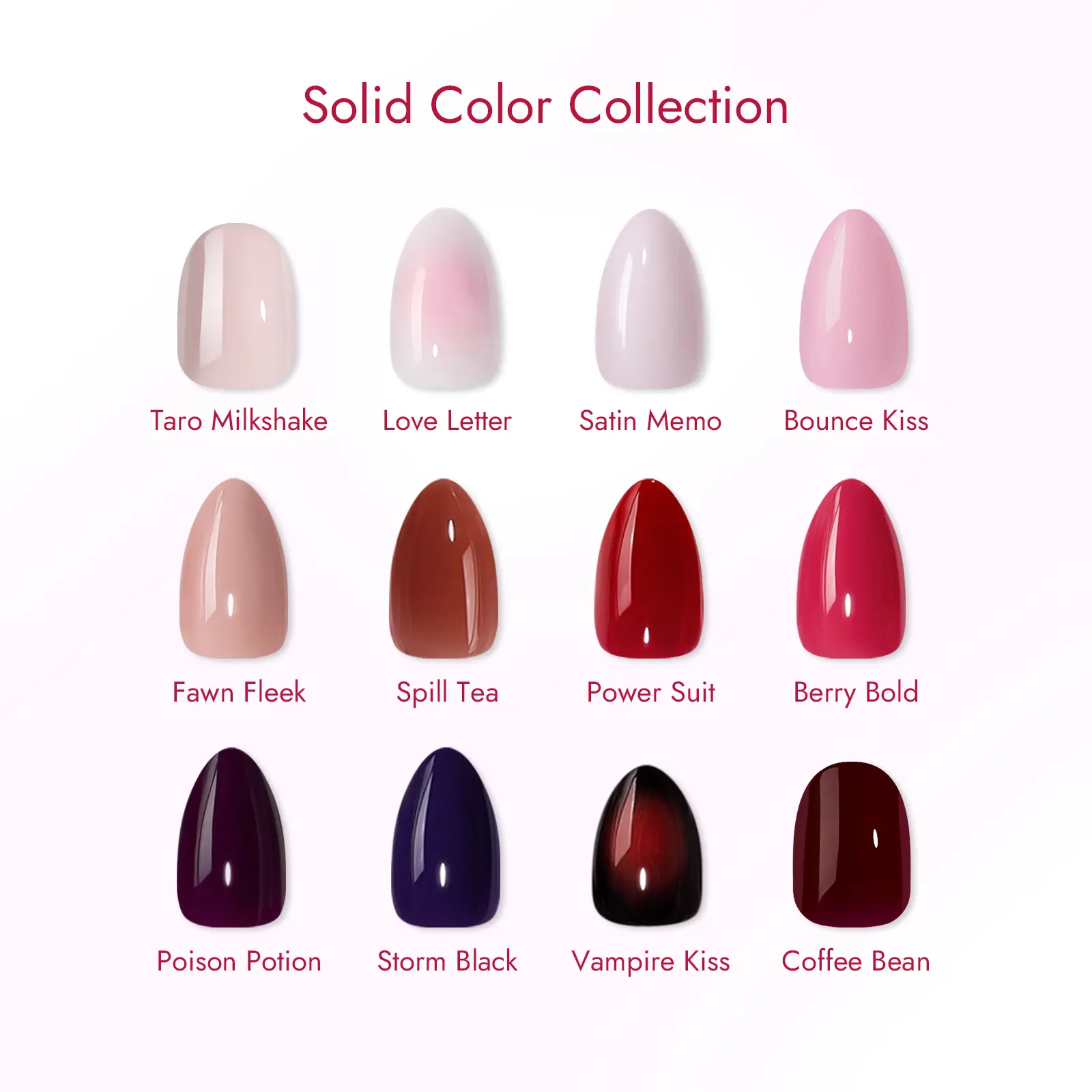 BTArtbox Press On Nails Short Almond - Solid Collection, Easy-to-Apply Almond Summer Press On Nails with Glue and Adhesive Tabs in 16 Sizes - 32 Nails All-in-One Kit, Holiday Party Girls Gift, Nude Back to School Nails