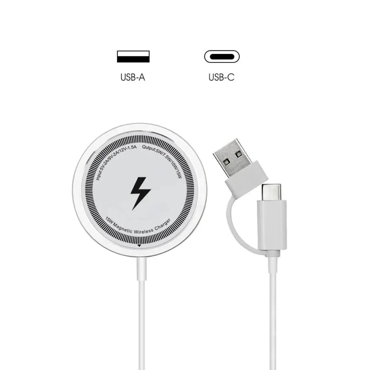 2-Pack Electronic Magnetic Wireless Charger Shell for Apple Mag-Safe, Mobile/Smartphone/Cellphone Charging Pad (iPhone 17/17 Pro Max/16/15/14/13/12 Plus Mini, Airpods Pro 3/2) with Strong Silver Magnet