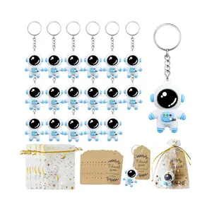 Astronaut Party Favors Set 18PCS – Space Keychains with Gift Bags & Thank You Tags