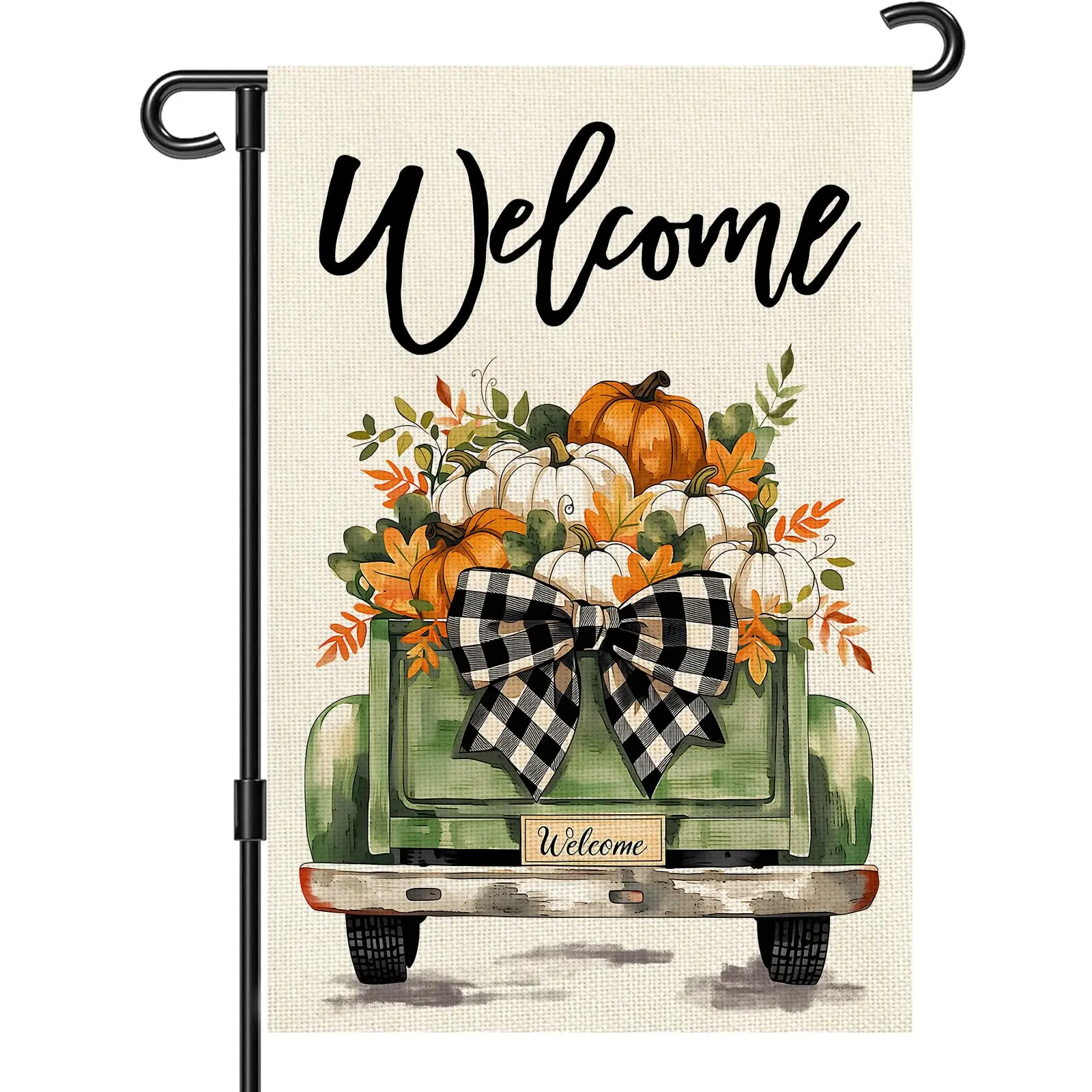 12x18 in Double-Sided Pumpkins Design Fall Garden Flag - Outdoor Yard Decoration, Thanksgiving Welcome Banner for Home & Festive Party Supplies