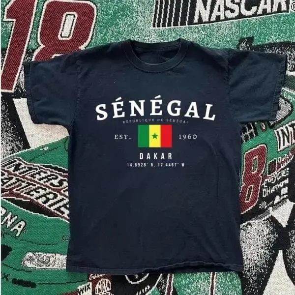 Senegal Baby Tee, Republique du Senegal Y2K Top, Vintage Dakar Flag Shirt, West African Graphic Tee for Women