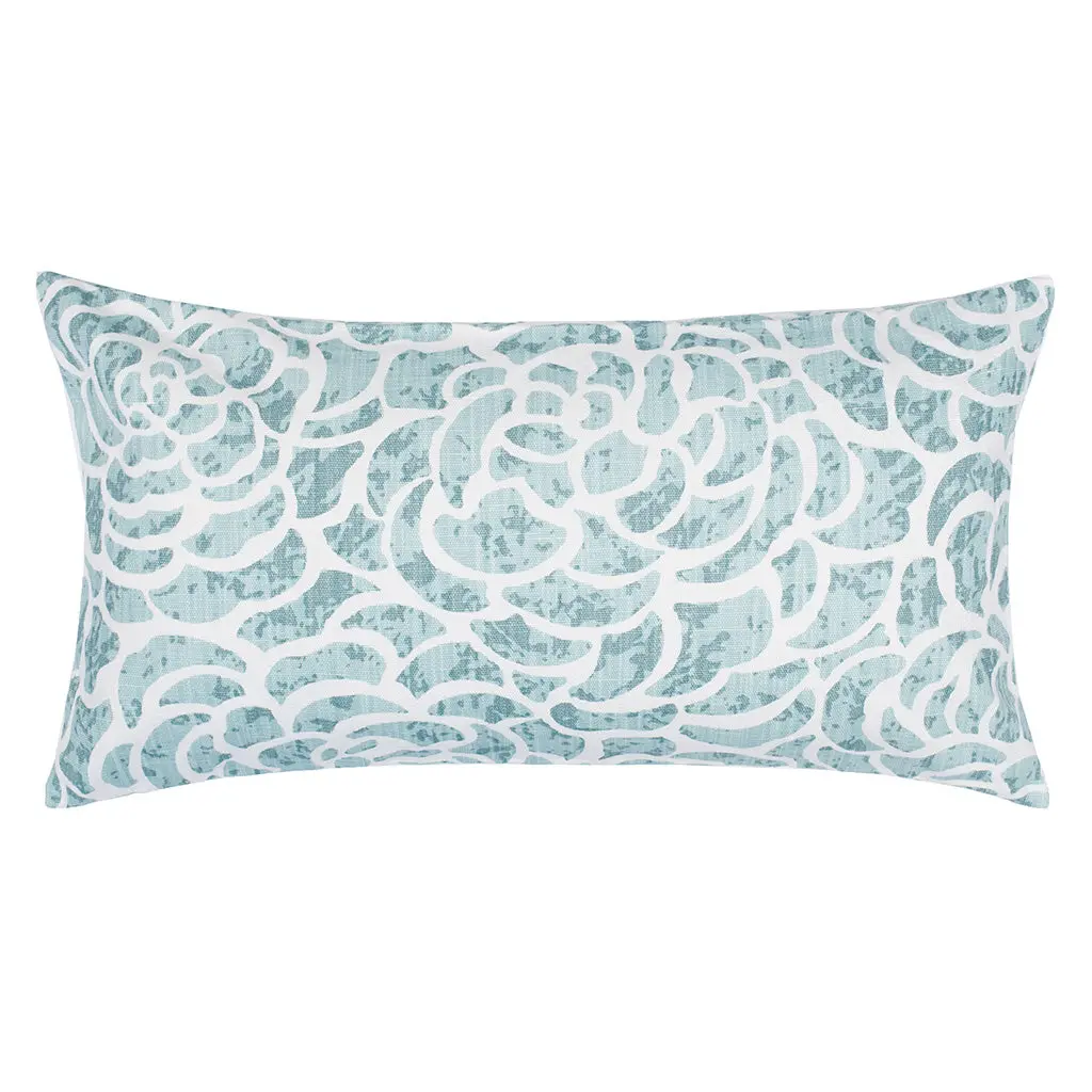 The Seafoam Peony Throw Pillow