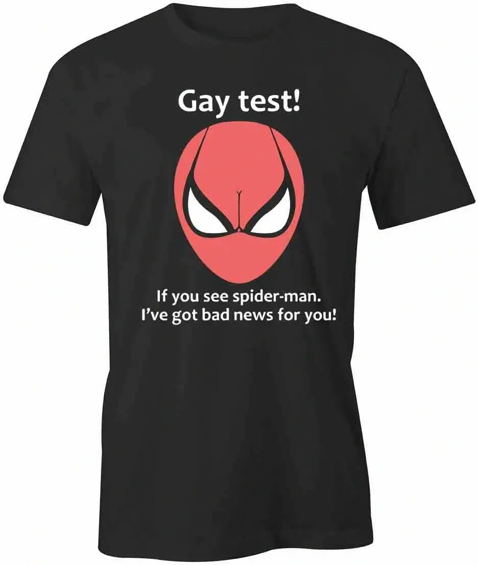 Gay Test If You See Spyderman T-Shirt – Funny Optical Illusion Unisex Cotton Graphic Tee