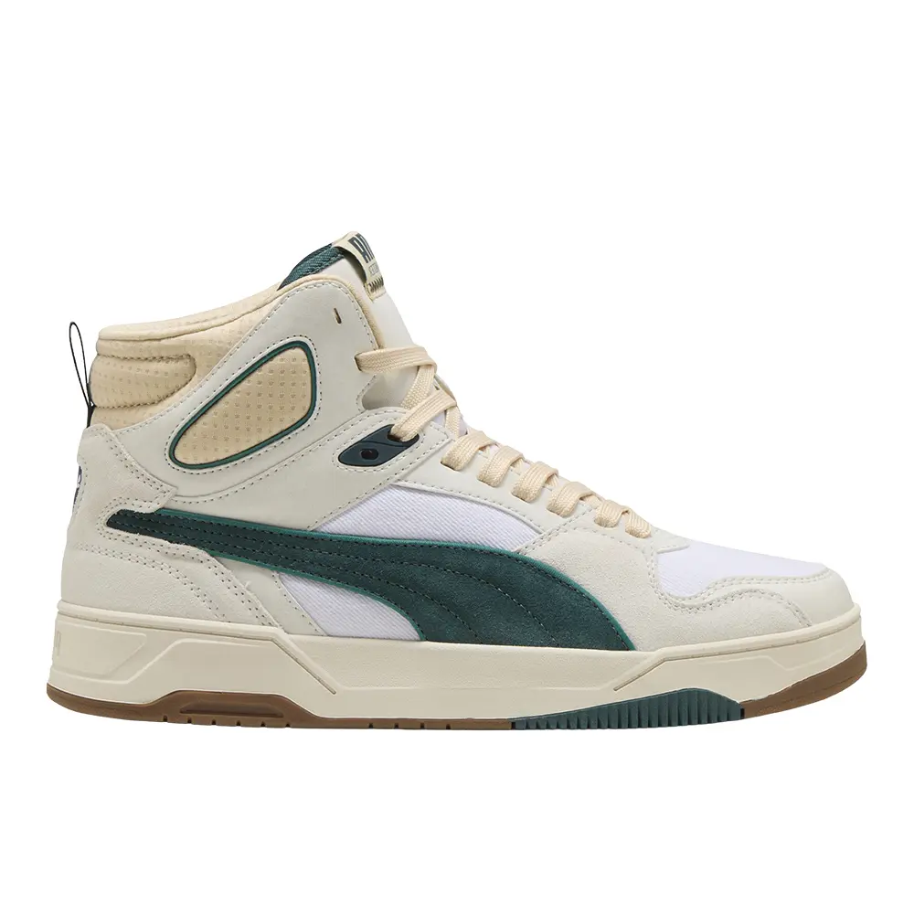 PUMA Mens Rebound Break Mid Retro Run Lace Up Sneakers Shoes Casual - Green